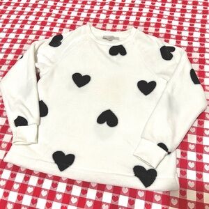 LOFT Faux Fur Heart Sweatshirt NWT